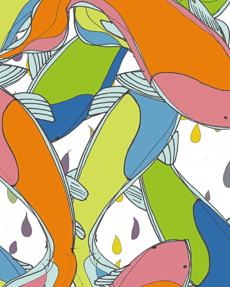 Canvas on Demand Poster Print 12 x 16 entitled Koi Patterns Two