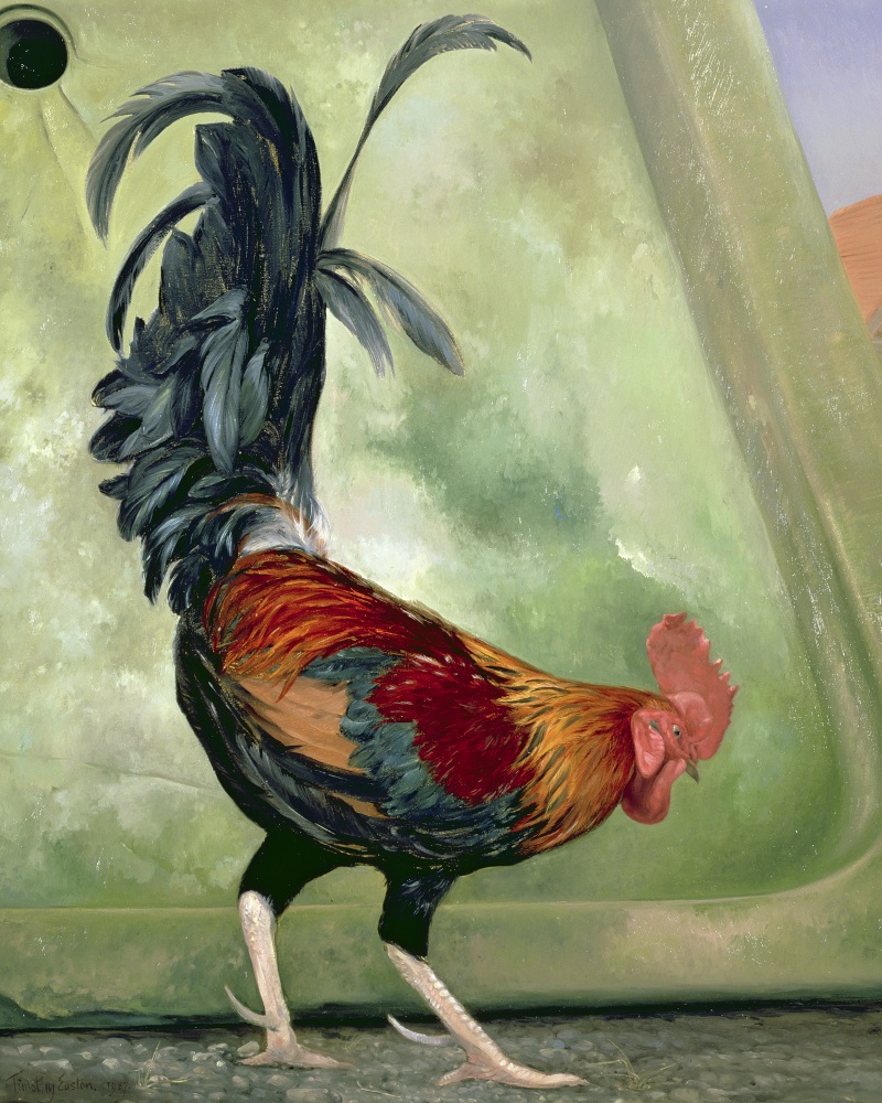 Canvas on Demand Poster Print 12 x 16 entitled Popinjay, detail showing cockerel, 1987