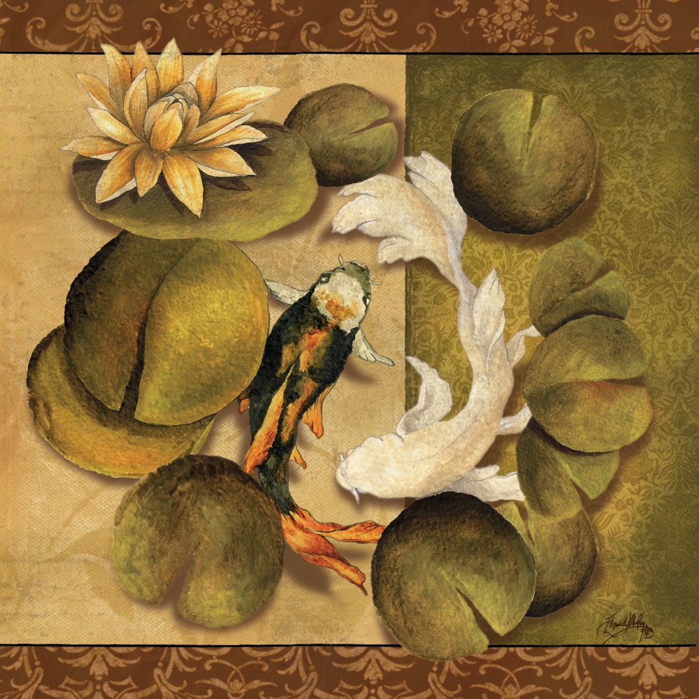 Canvas on Demand Poster Print 12 x 12 entitled Koi Square I