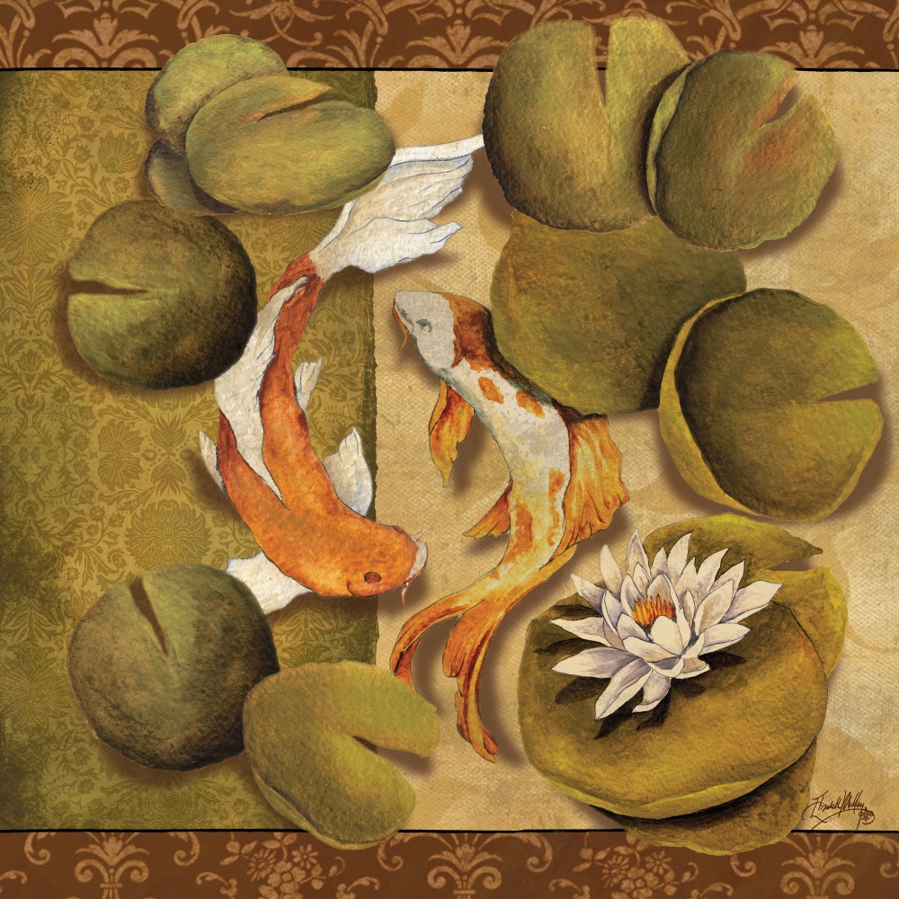 Canvas on Demand Poster Print 12 x 12 entitled Koi Square II