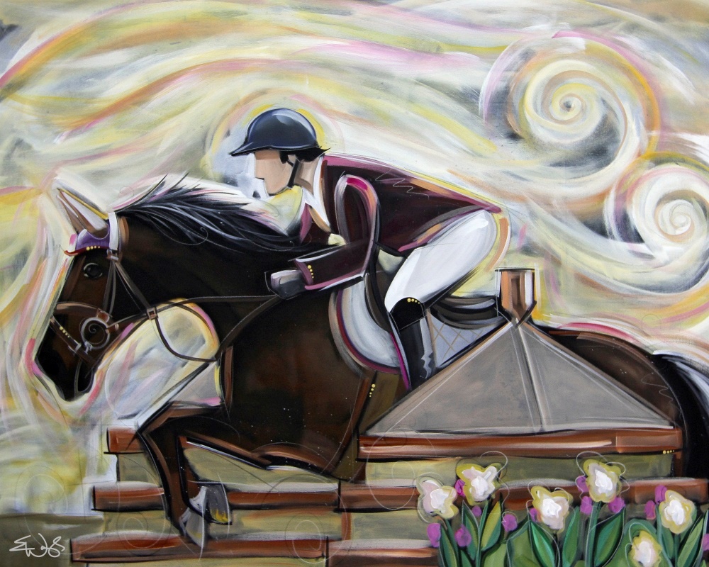 Canvas on Demand Poster Print 20 x 16 entitled Show Jumper II
