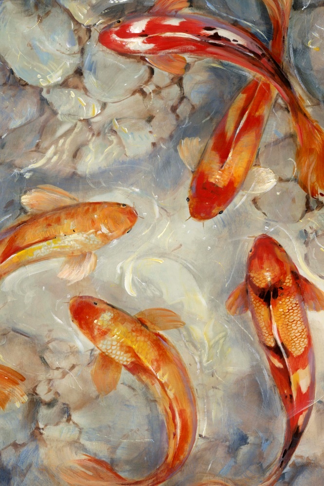 Canvas on Demand Poster Print 12 x 16 entitled Vibrant Koi II