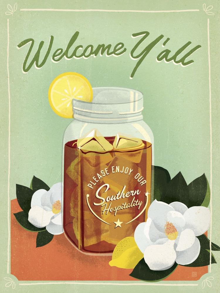 Canvas on Demand Poster Print 12 x 16 entitled Welcome Y'all Ice Tea