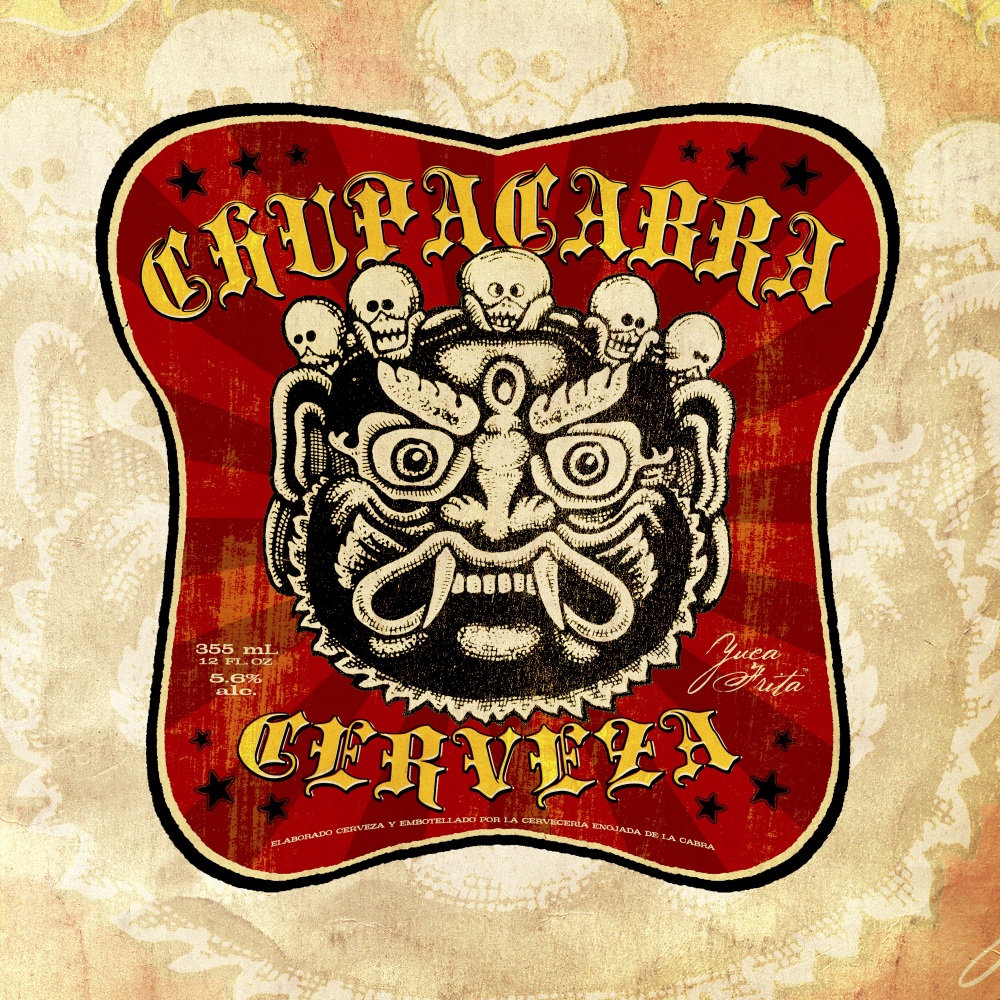 Canvas on Demand Poster Print 12 x 12 entitled Vintage Beer Label for Chupacabra Cerveza