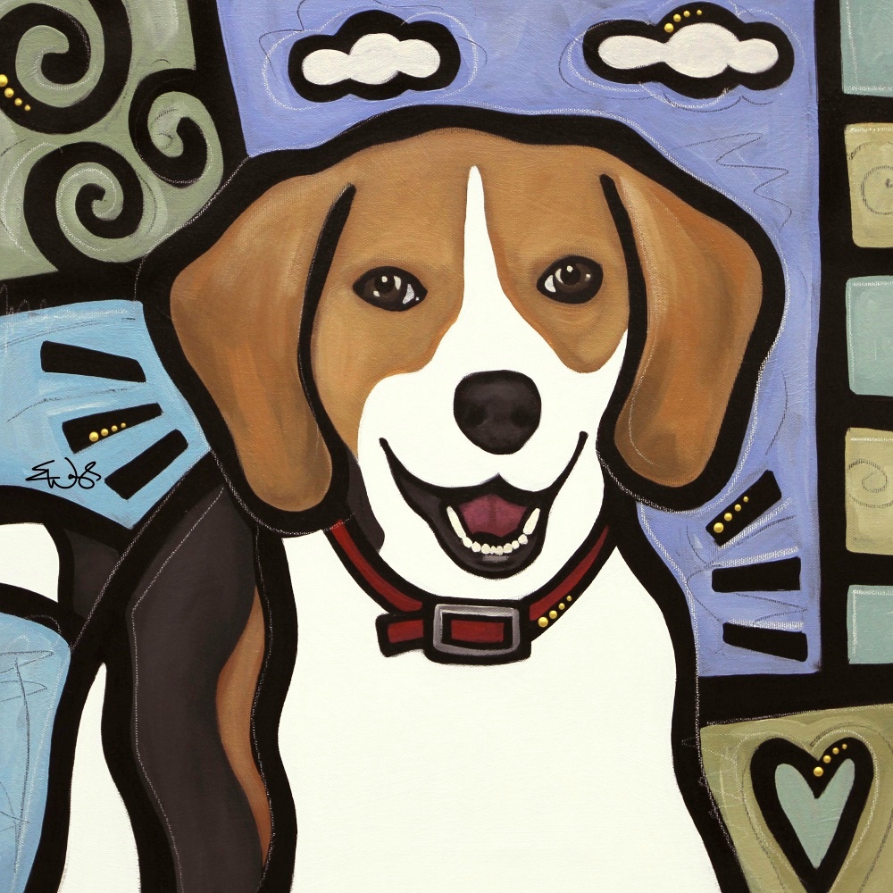 Canvas on Demand Poster Print 12 x 12 entitled Beagle Pop Art