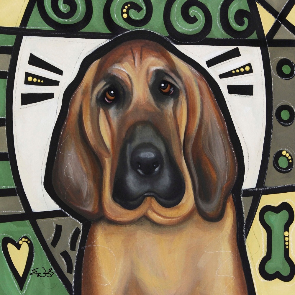 Canvas on Demand Poster Print 12 x 12 entitled Blood Hound Pop Art