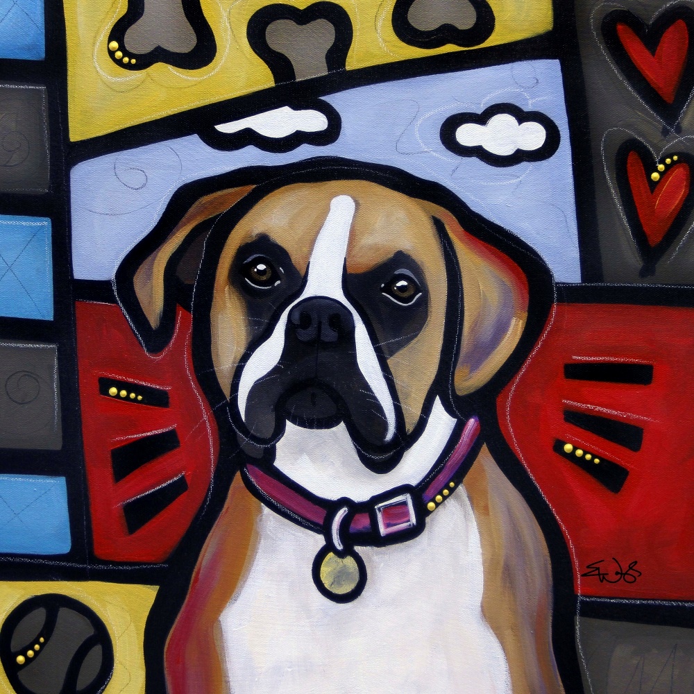 Canvas on Demand Poster Print 12 x 12 entitled Boxer Pop Art