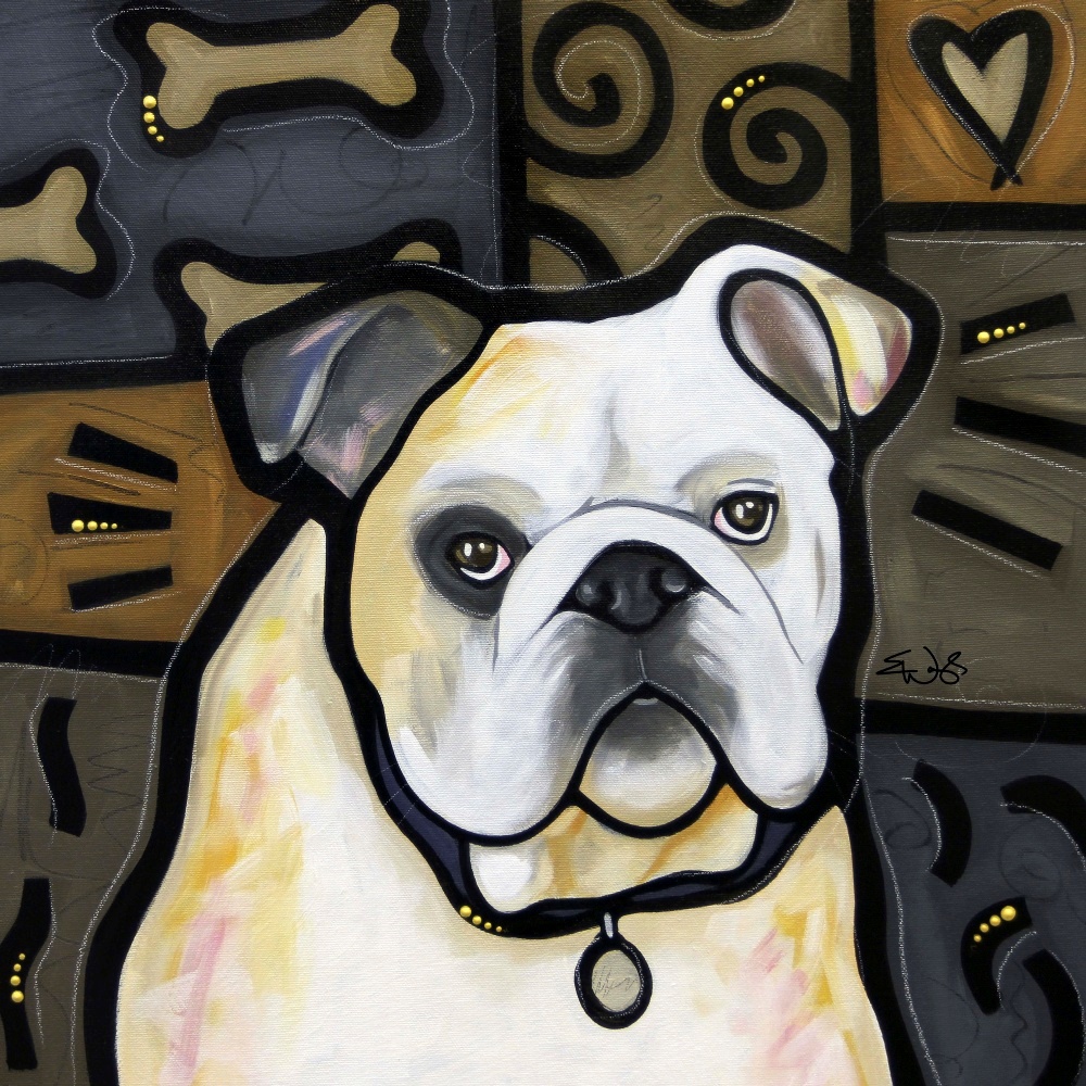 Canvas on Demand Poster Print 12 x 12 entitled Bulldog Pop Art