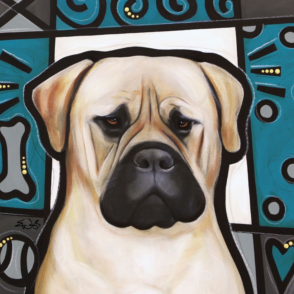 Canvas on Demand Poster Print 12 x 12 entitled Bullmastiff Pop Art
