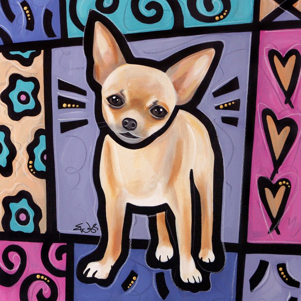 Canvas on Demand Poster Print 12 x 12 entitled Chihuahua Pop Art