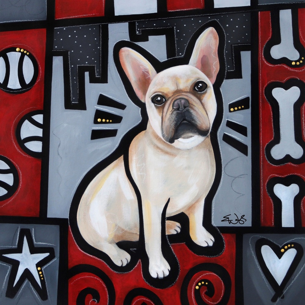 Canvas on Demand Poster Print 12 x 12 entitled French Bulldog Pop Art