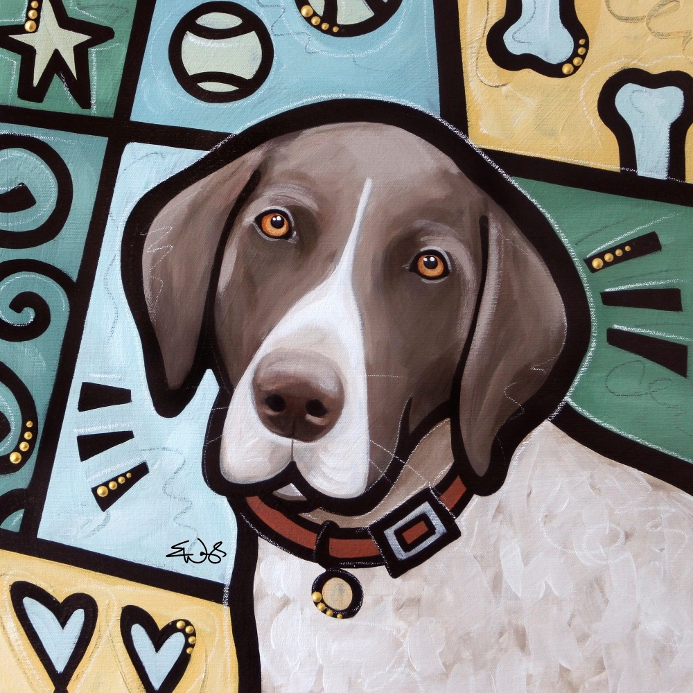 Canvas on Demand Poster Print 12 x 12 entitled German Shorthaired Pointer Pop Art