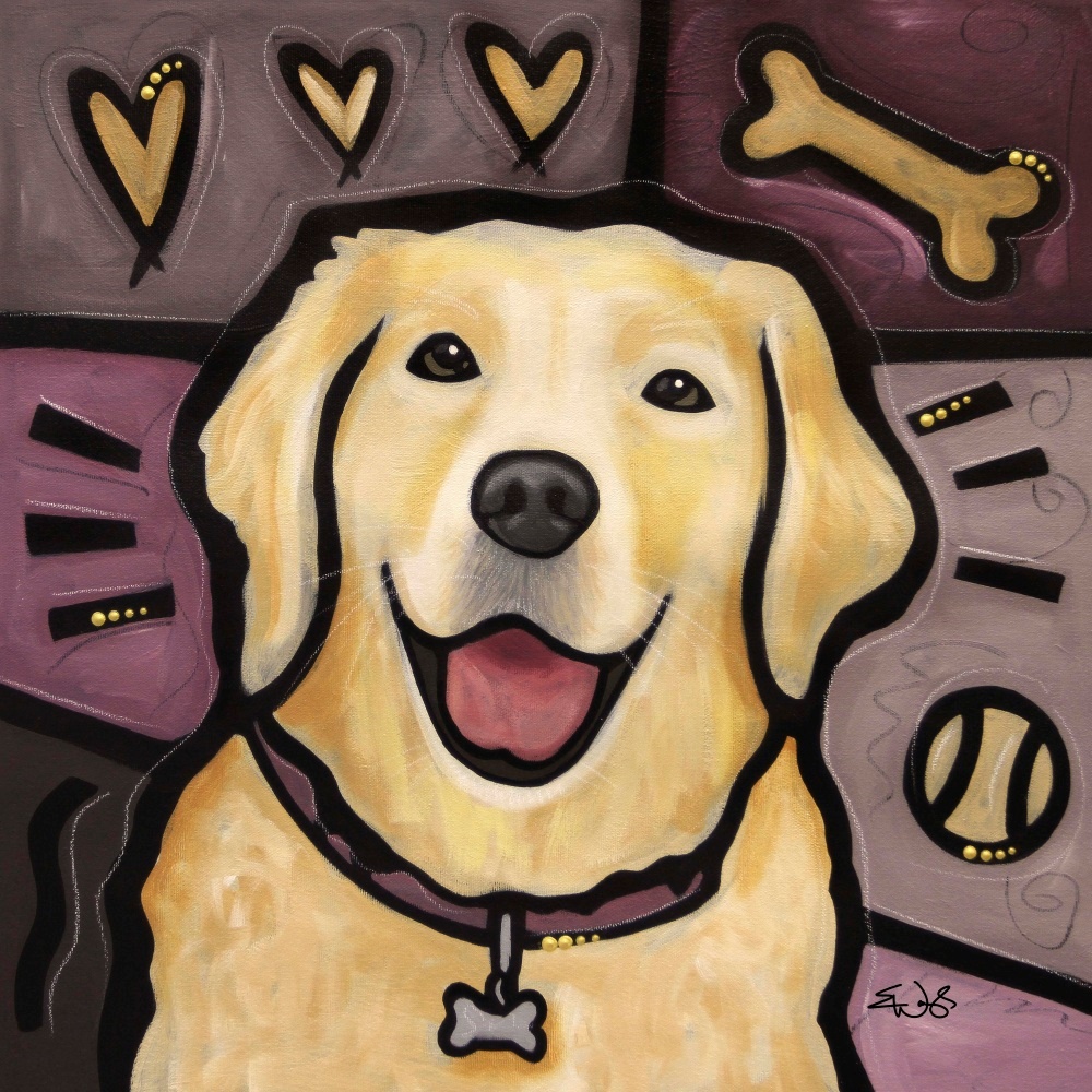 Canvas on Demand Poster Print 12 x 12 entitled Golden Retriever Pop Art
