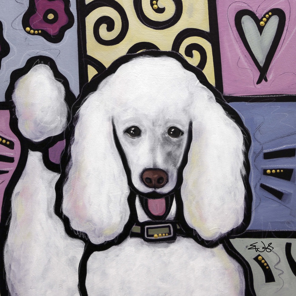 Canvas on Demand Poster Print 12 x 12 entitled Standard Poodle White Pop Art