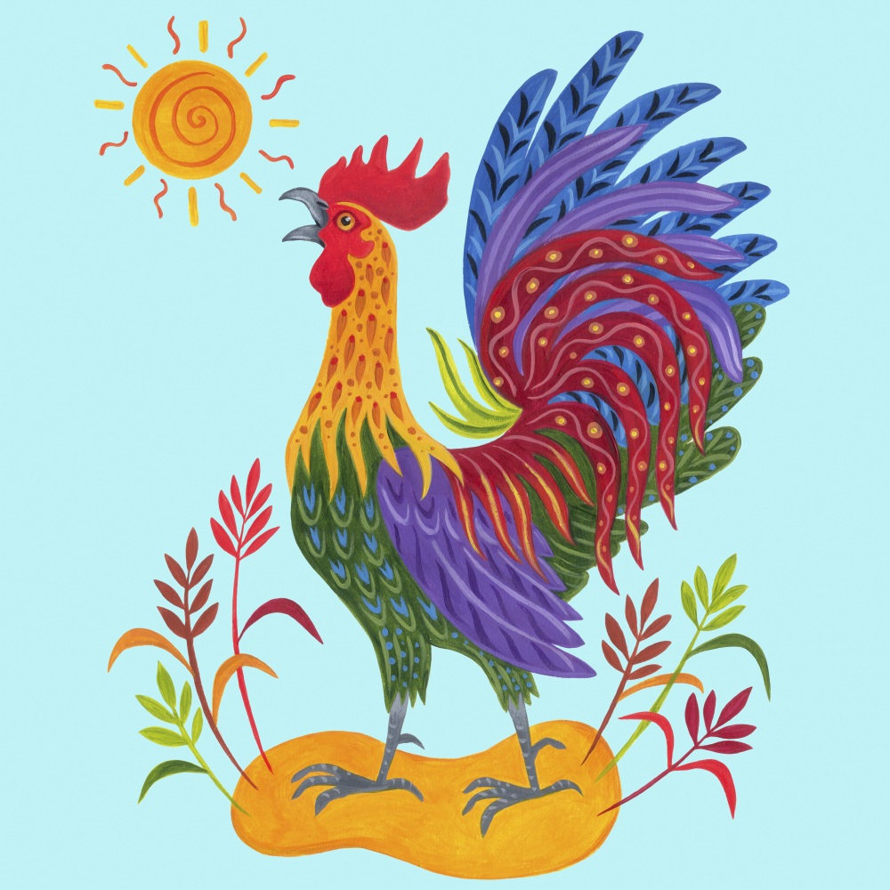 Canvas on Demand Poster Print 12 x 12 entitled Cock-a-Doodle Dude