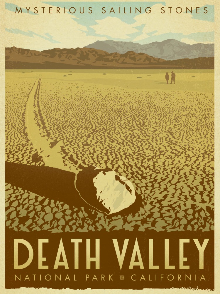 Canvas on Demand Poster Print 12 x 16 entitled Death Valley National Park, California - Retro Travel Poster
