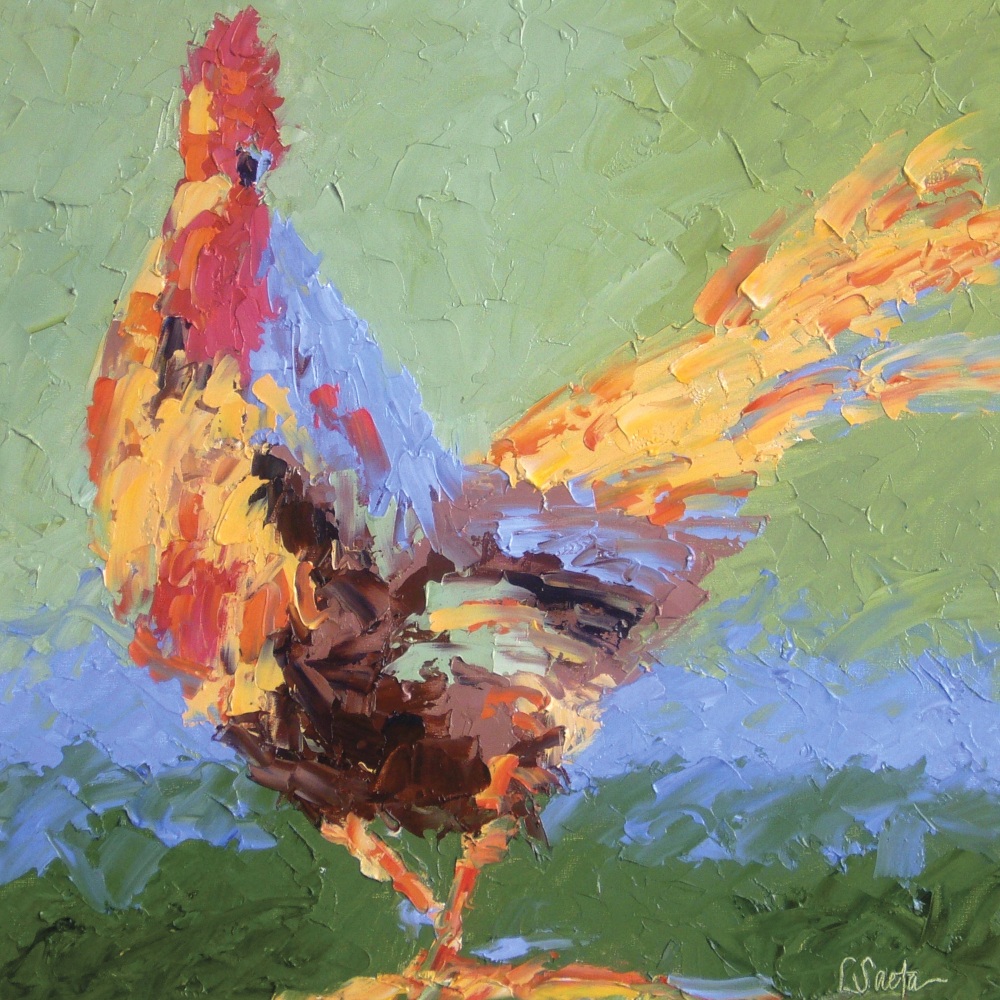 Canvas on Demand Poster Print 12 x 12 entitled Rooster V