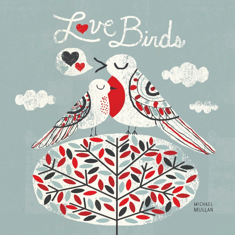 Canvas on Demand Poster Print 16 x 16 entitled Love Birds Square