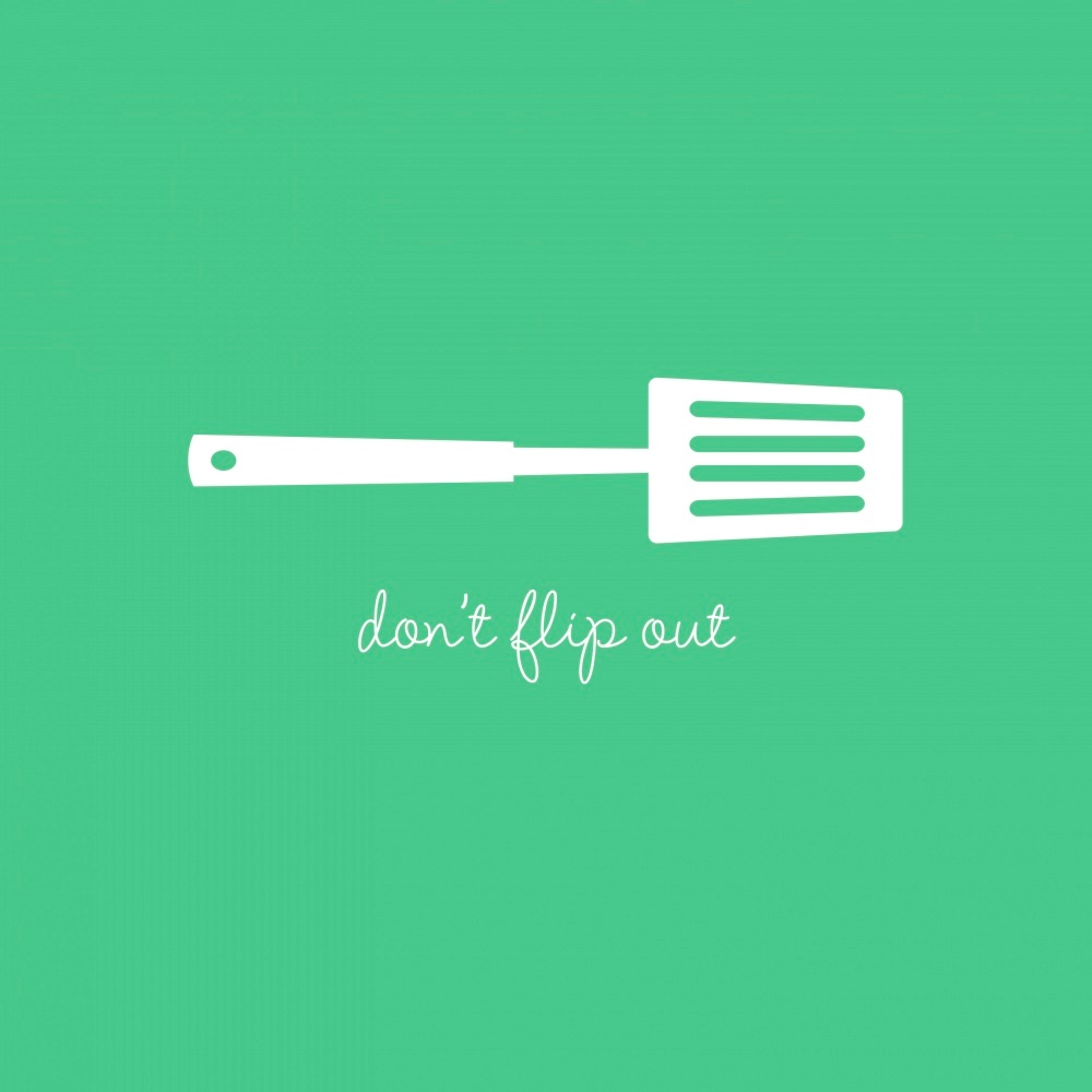 Canvas on Demand Poster Print 12 x 12 entitled Don't Flip Out - minimalist retro kitchen art