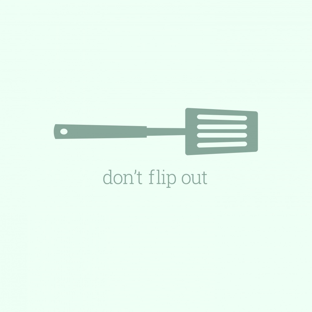 Canvas on Demand Poster Print 12 x 12 entitled Don't flip out - minimalist retro kitchen art