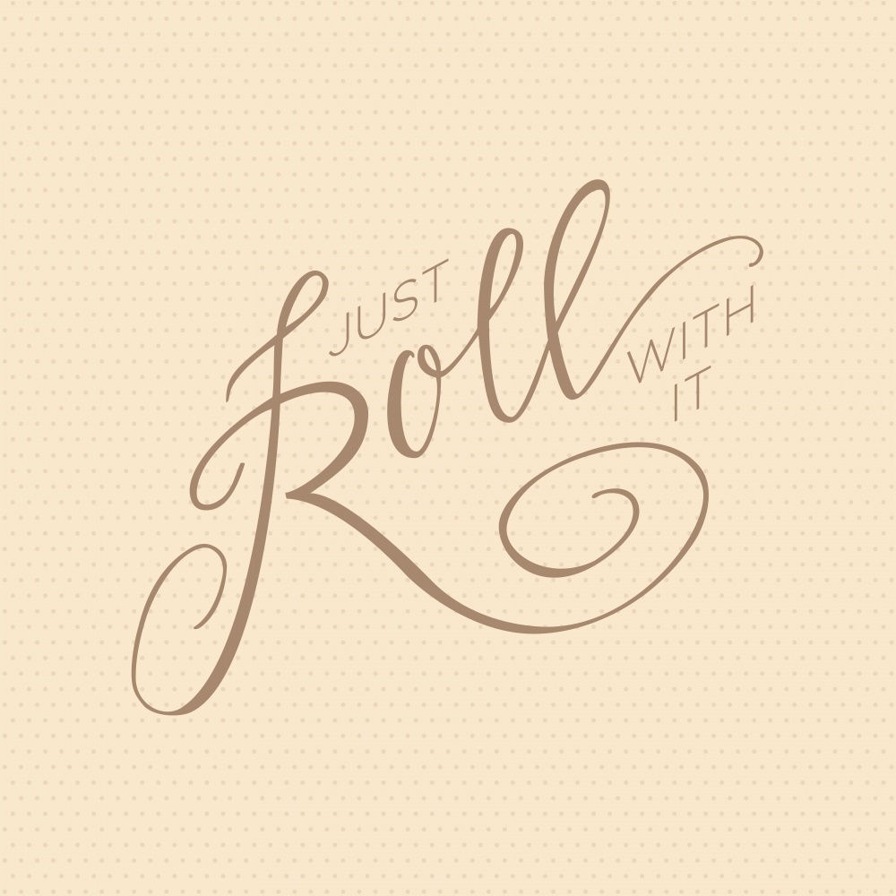 Canvas on Demand Poster Print 12 x 12 entitled Just roll with it - minimalist hand-lettered kitchen art