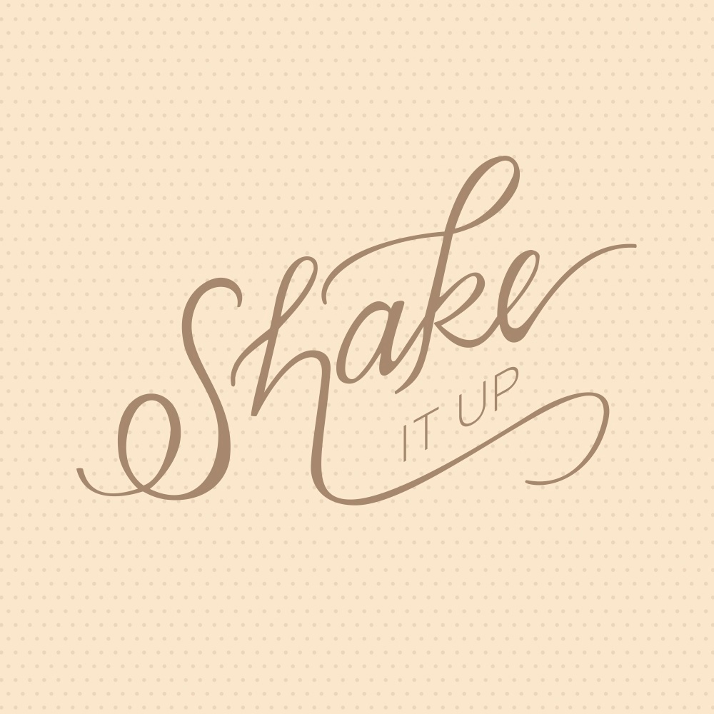 Canvas on Demand Poster Print 12 x 12 entitled Shake it up - minimalist hand-lettered kitchen art