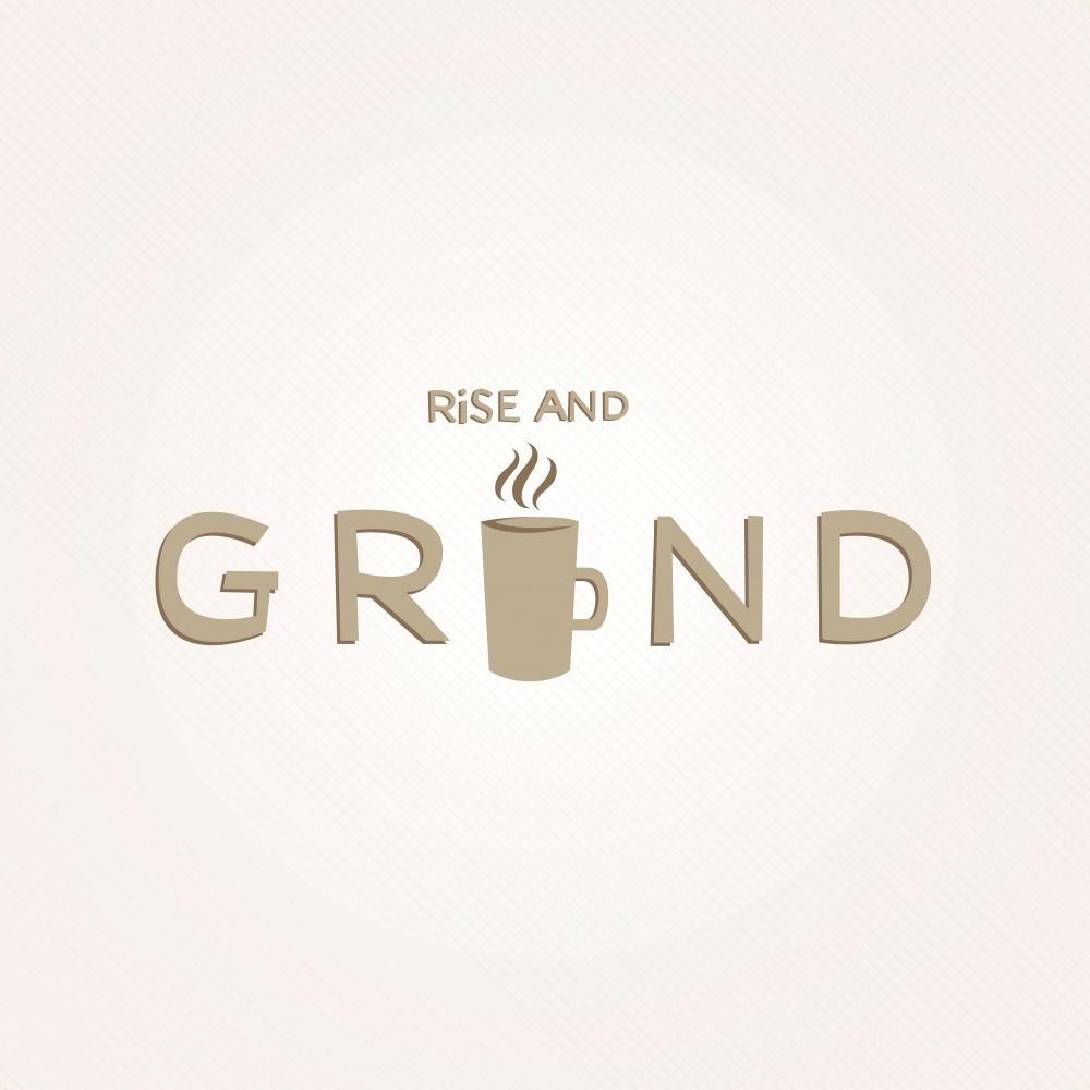 Canvas on Demand Poster Print 12 x 12 entitled Rise and Grind - minimalist retro kitchen art