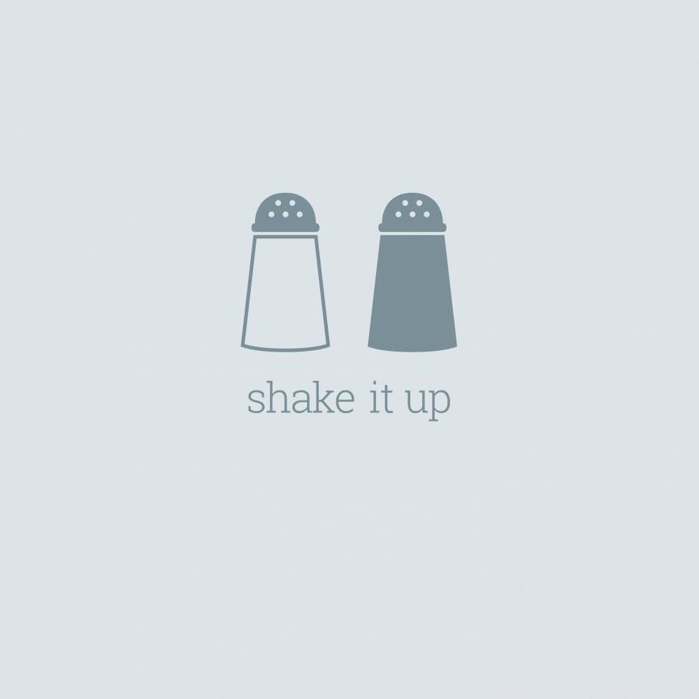 Canvas on Demand Poster Print 12 x 12 entitled Shake it Up - minimalist retro kitchen art