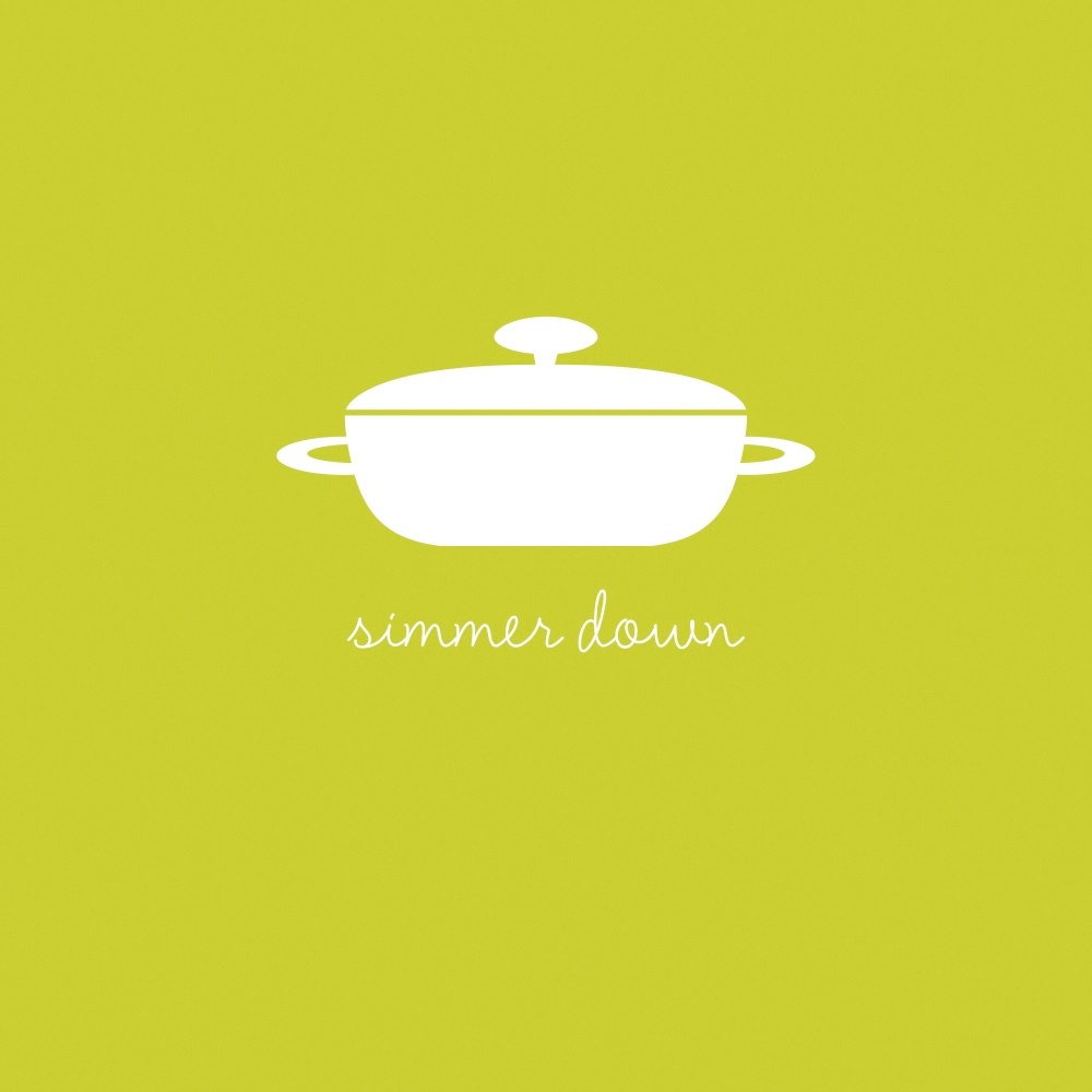 Canvas on Demand Poster Print 12 x 12 entitled Simmer Down - minimalist retro kitchen art