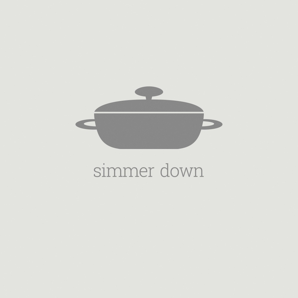 Canvas on Demand Poster Print 12 x 12 entitled Simmer Down - minimalist retro kitchen art