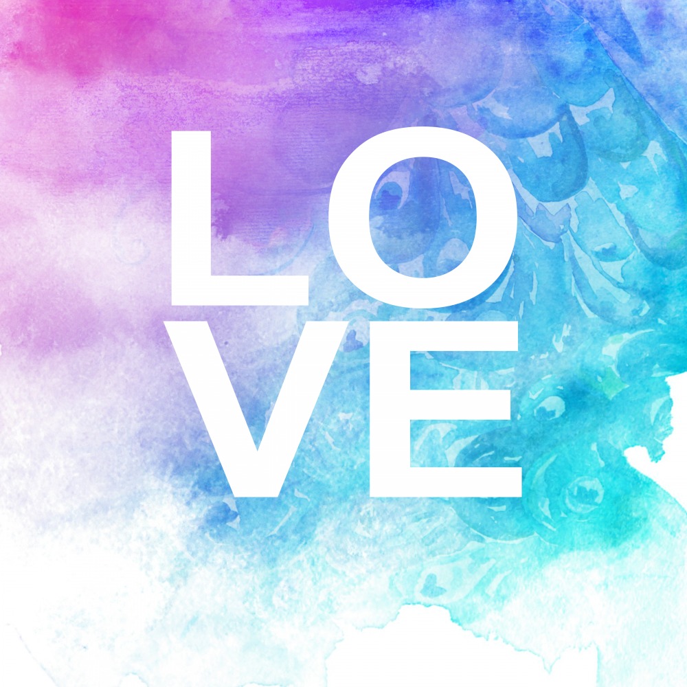 Canvas on Demand Poster Print 12 x 12 entitled LOVE watercolor