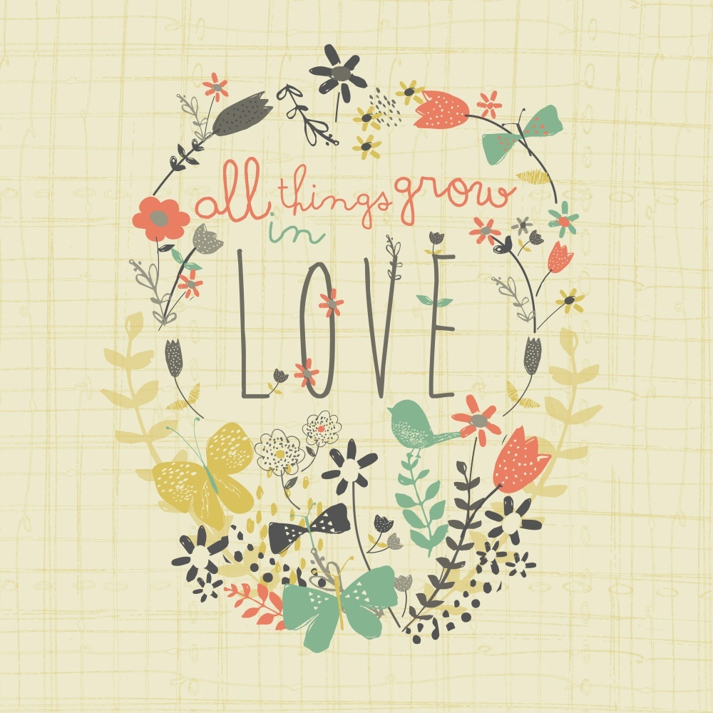 Canvas on Demand Poster Print 16 x 16 entitled All Things Grow in Love