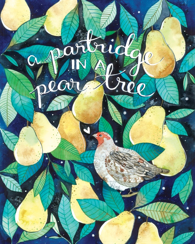 Canvas on Demand Poster Print 16 x 20 entitled The Twelve Days of Christmas - A Partridge in a Pear Tree