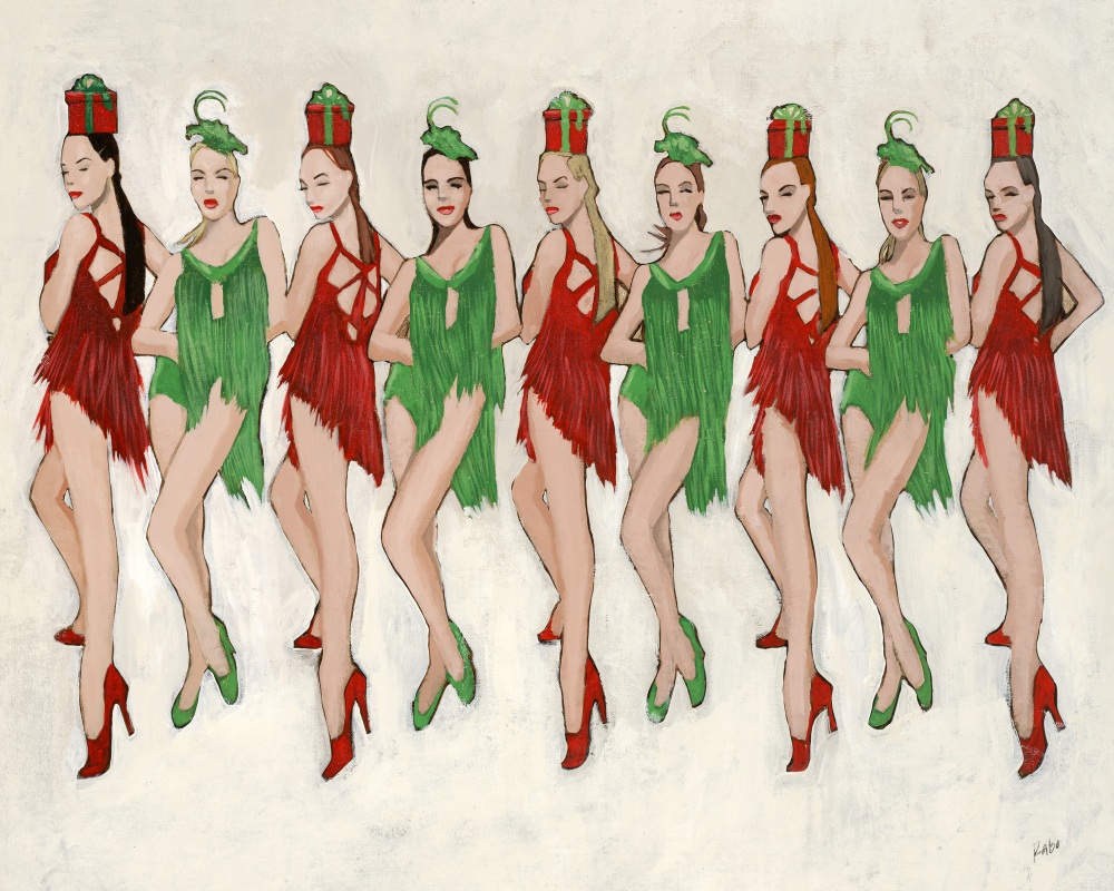Canvas on Demand Poster Print 20 x 16 entitled The Twelve Days of Christmas - Nine Ladies Dancing
