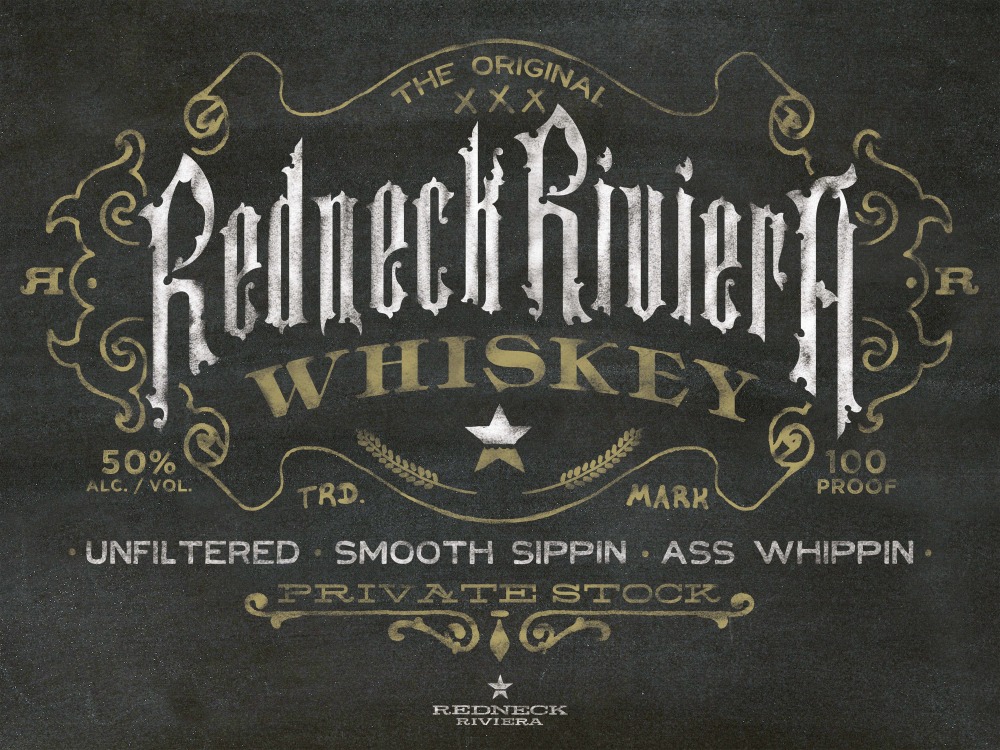 Canvas on Demand Poster Print 16 x 12 entitled Redneck Riviera Whiskey