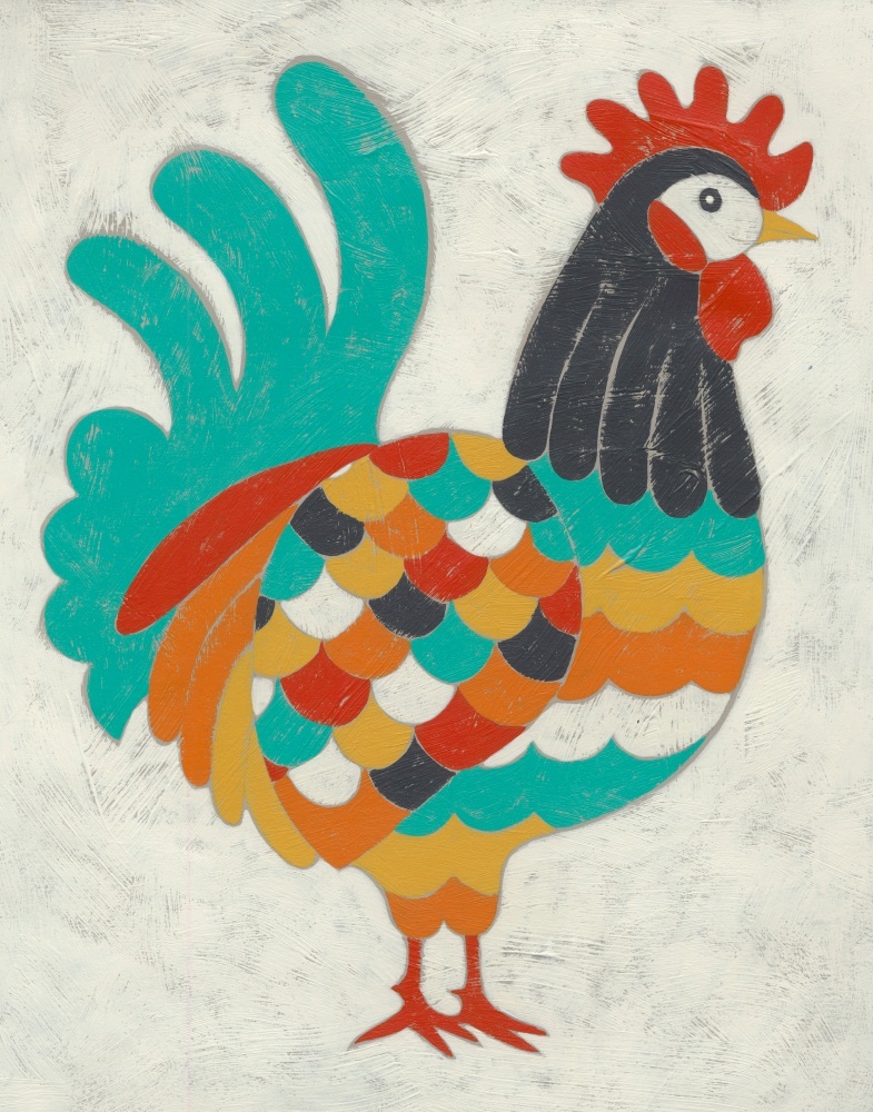 Canvas on Demand Poster Print 12 x 16 entitled Country Chickens I