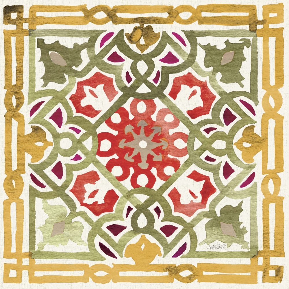 Canvas on Demand Poster Print 12 x 12 entitled Fall Blooms Tiles II