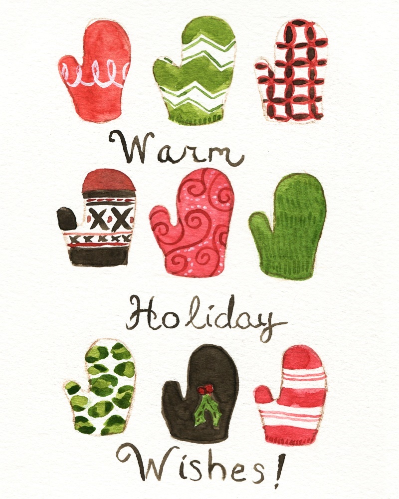 Canvas on Demand Poster Print 16 x 20 entitled Christmas Mittens