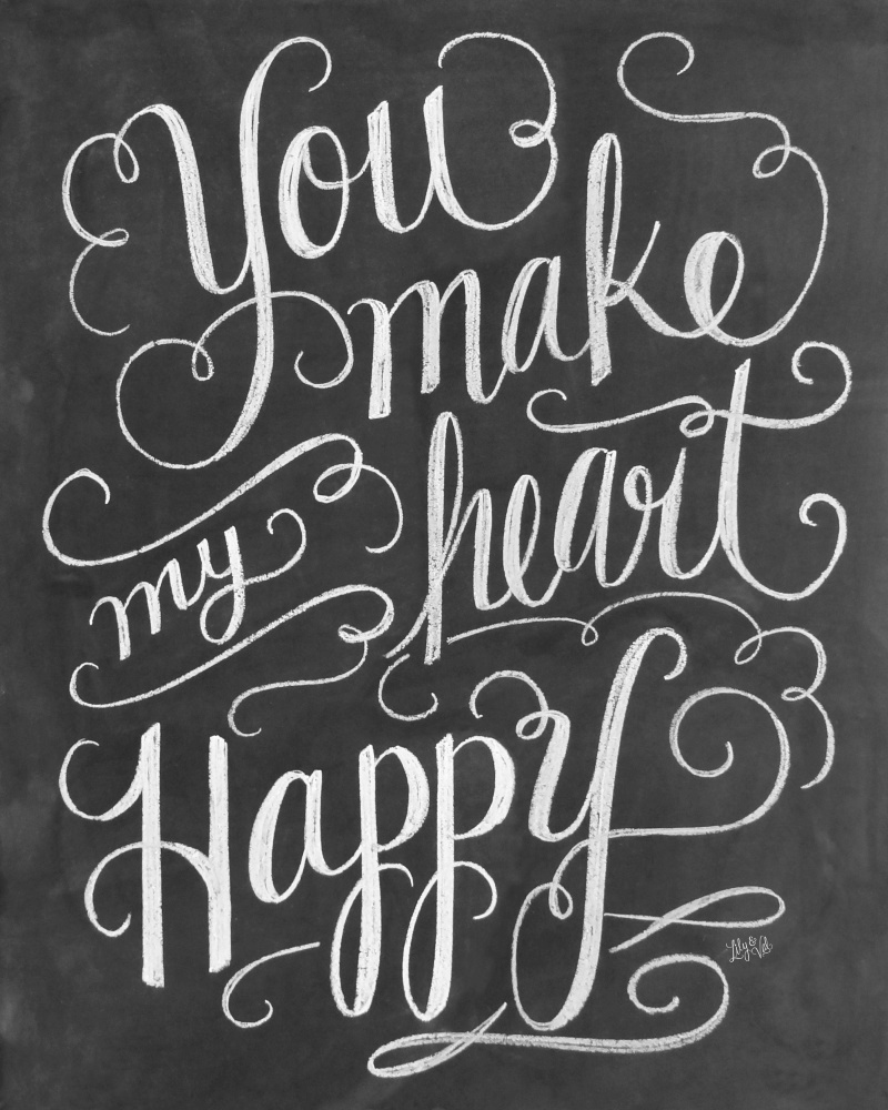 Canvas on Demand Poster Print 16 x 20 entitled You Make My Heart Happy Handlettering