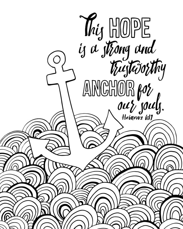 Anchor For Our Souls Handlettered Coloring