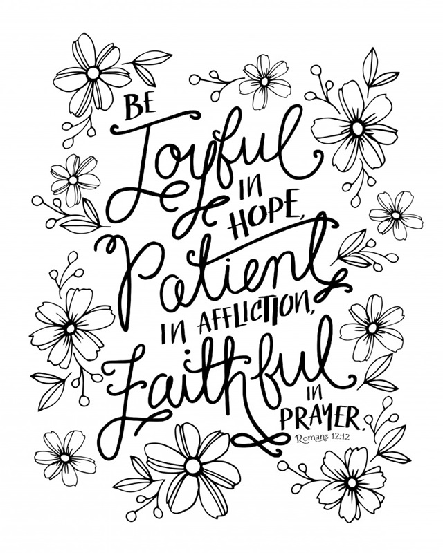 Be Joyful In Hope Handlettered Coloring