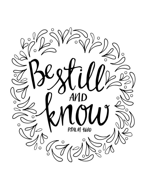 Be Still And Know Handlettered Coloring