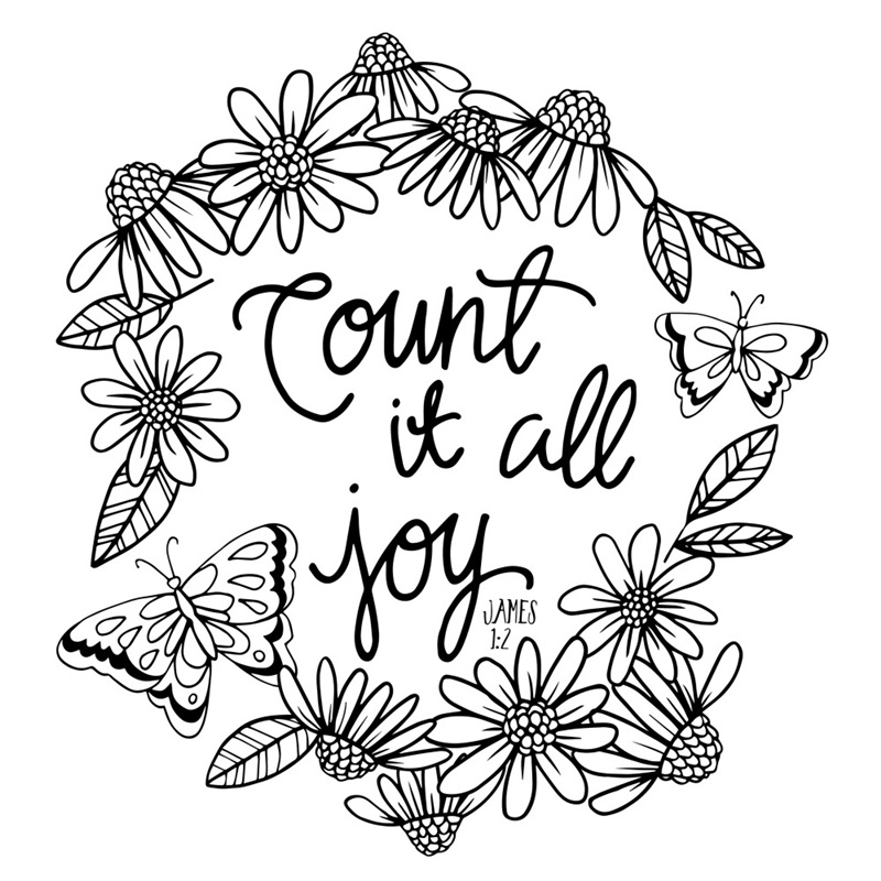 Count It All Joy Handlettered Coloring