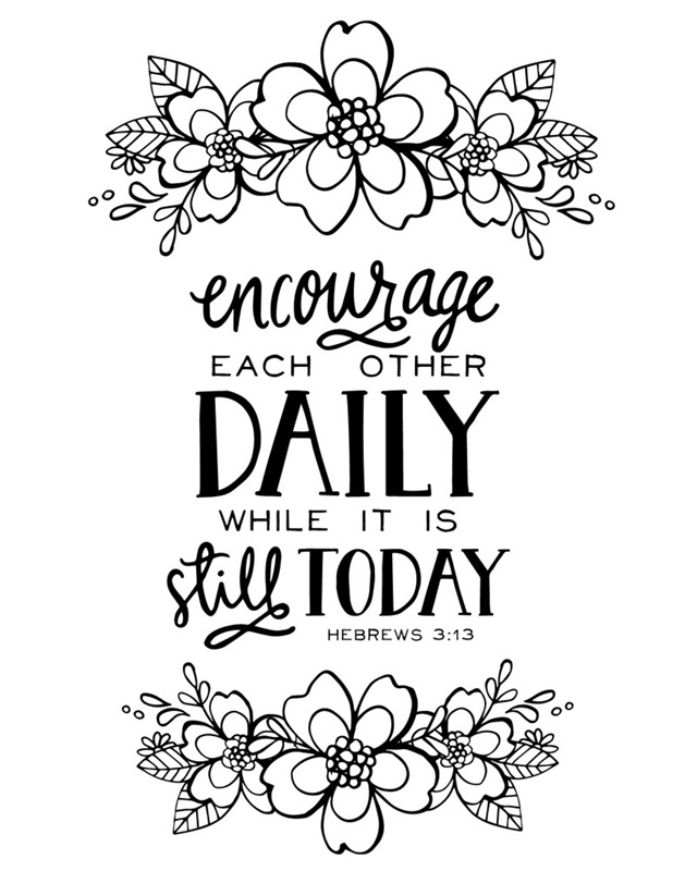 Encourage Each Other Daily Handlettered Coloring