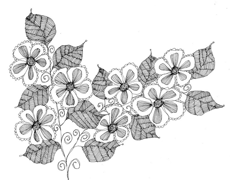 Flowers and Leaves Coloring