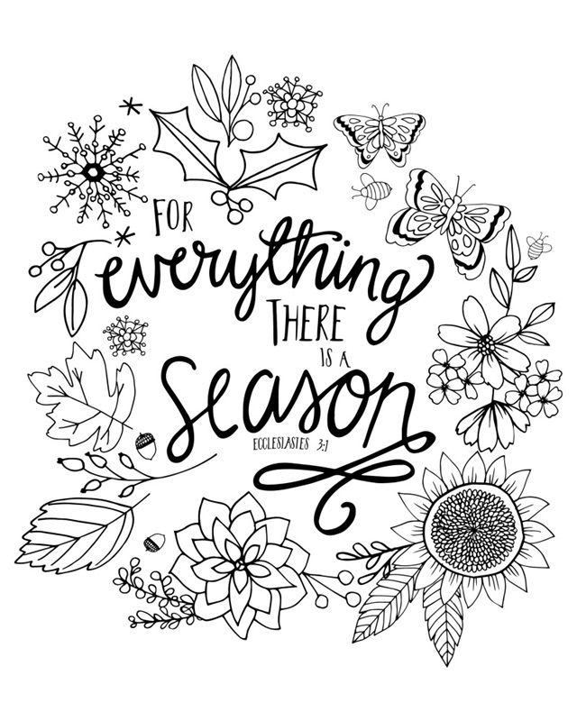 For Everything There Is A Season Handlettered Coloring