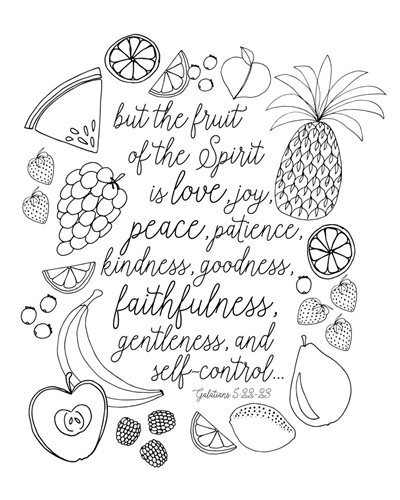 Fruit Of The Spirit Handlettered Coloring | Coloring Canvas - Canvas On ...
