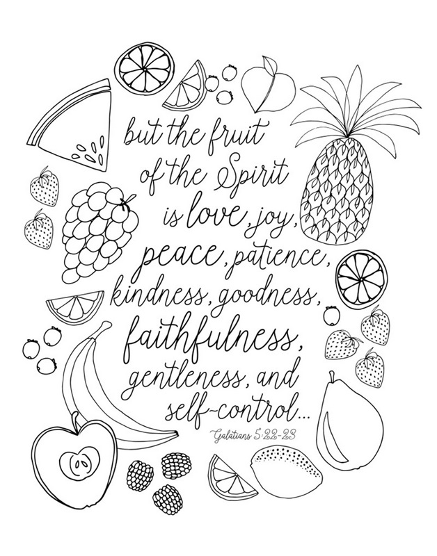 Fruit Of The Spirit Handlettered Coloring