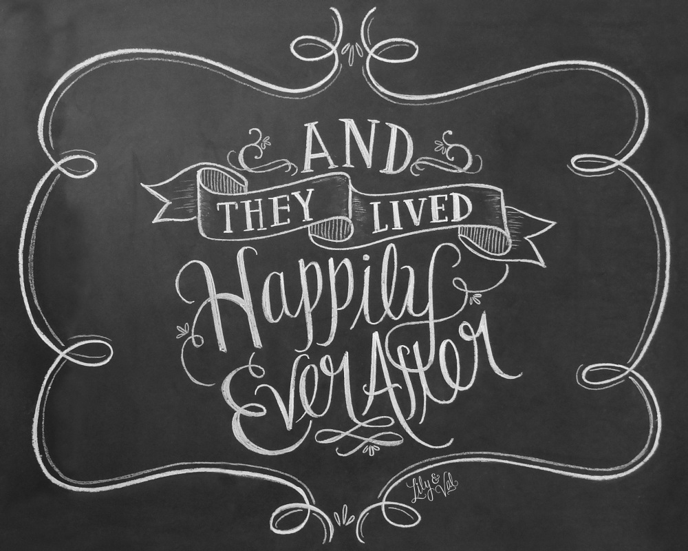 Canvas on Demand Poster Print 20 x 16 entitled Happily Ever After Handlettering