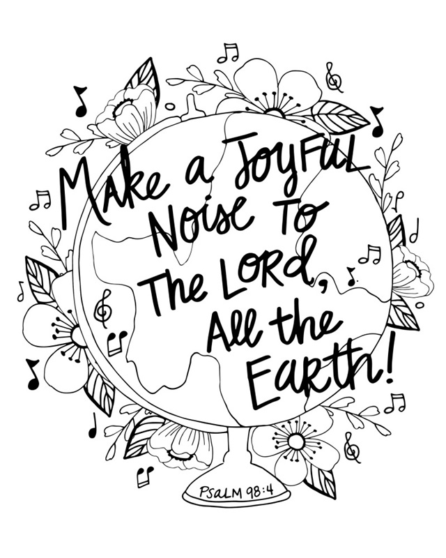 Make A Joyful Noise Handlettered Coloring